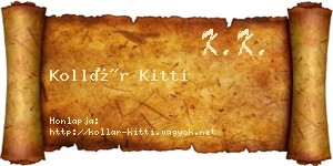 Kollár Kitti névjegykártya